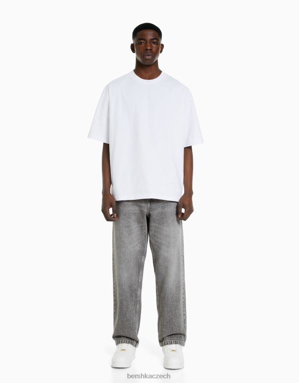 muži Bershka barevné volné džíny P88443112 oblečení Šedá