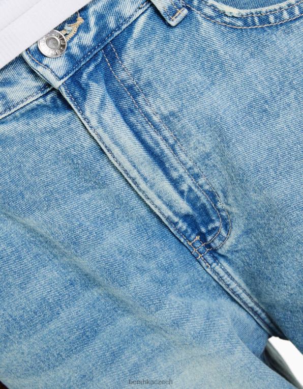 muži Bershka cargo džíny s mnoha kapsami P88443136 oblečení světle modrá