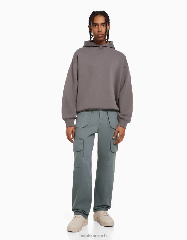 muži Bershka cargo džíny s mnoha kapsami P88443187 oblečení modrý