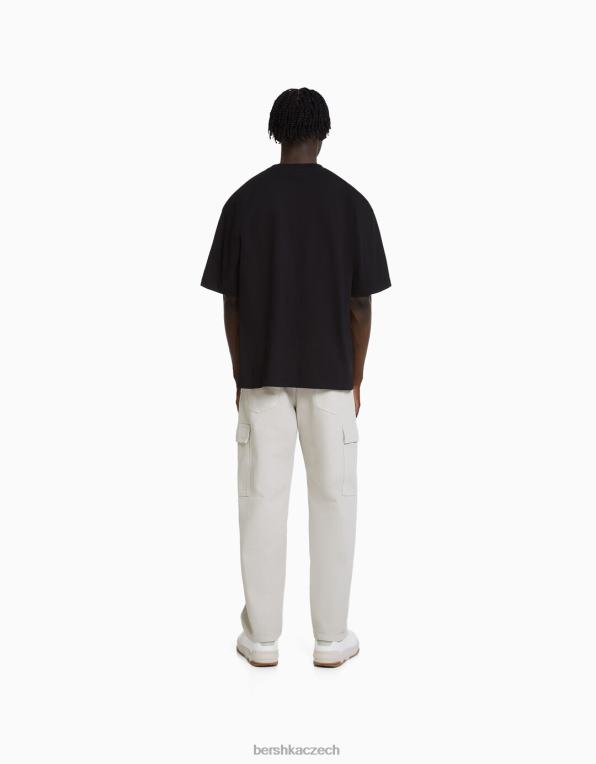 muži Bershka cargo džíny se širokými nohavicemi P88443120 oblečení Šedá