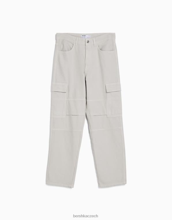 muži Bershka cargo džíny se širokými nohavicemi P88443120 oblečení Šedá