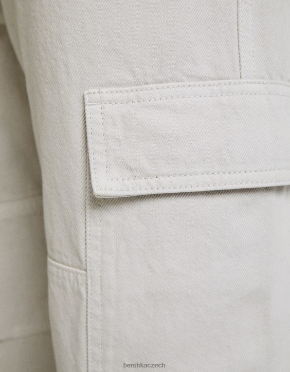 muži Bershka cargo džíny se širokými nohavicemi P88443120 oblečení Šedá