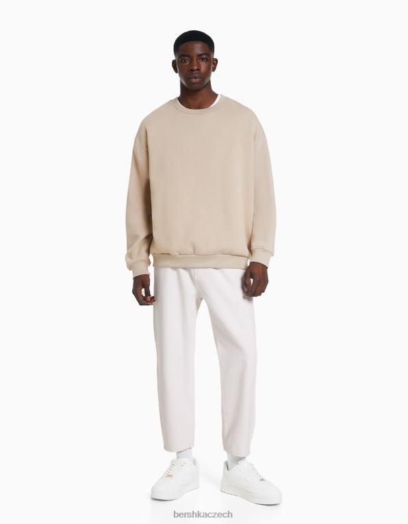 muži Bershka džíny volného střihu P88443161 oblečení krém