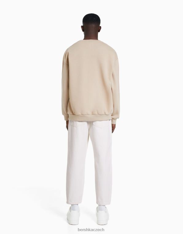 muži Bershka džíny volného střihu P88443161 oblečení krém