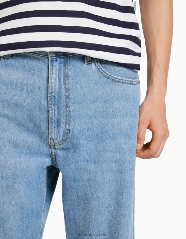 muži Bershka široké džíny z 90. let P88443133 oblečení světle modrá
