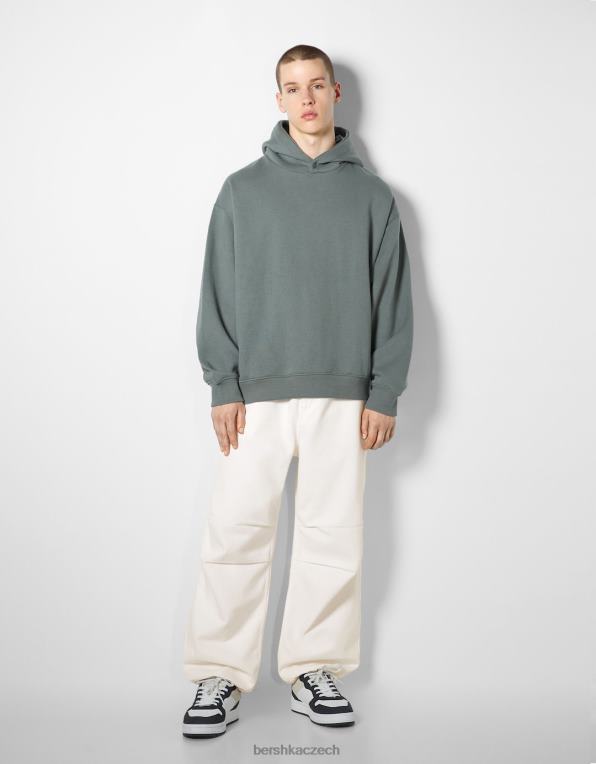 muži Bershka padákové džíny P88443115 oblečení krém