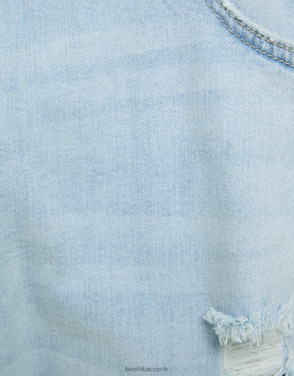 muži Bershka roztrhané jogger džíny P88443137 oblečení modrý