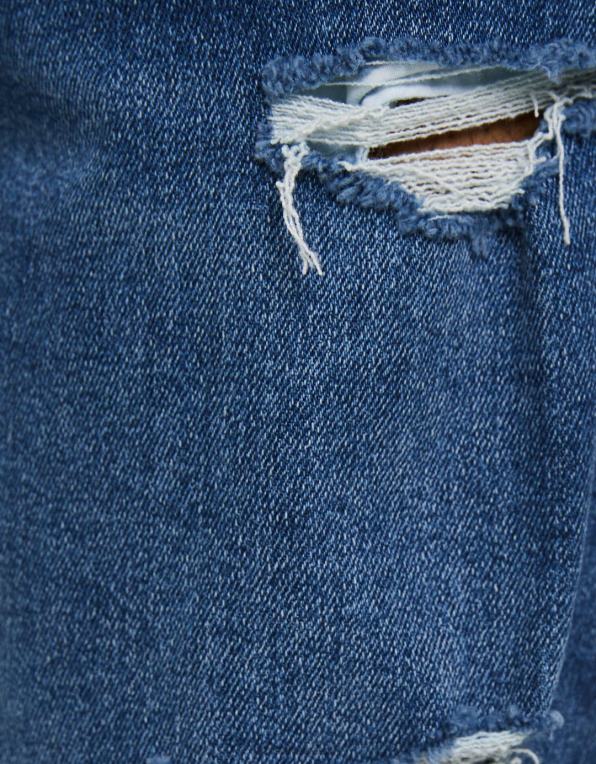 muži Bershka roztrhané jogger džíny P88443139 oblečení modrý