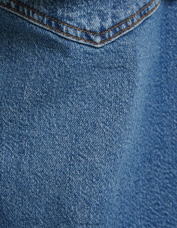 muži Bershka slim fit džíny P88443194 oblečení modrý