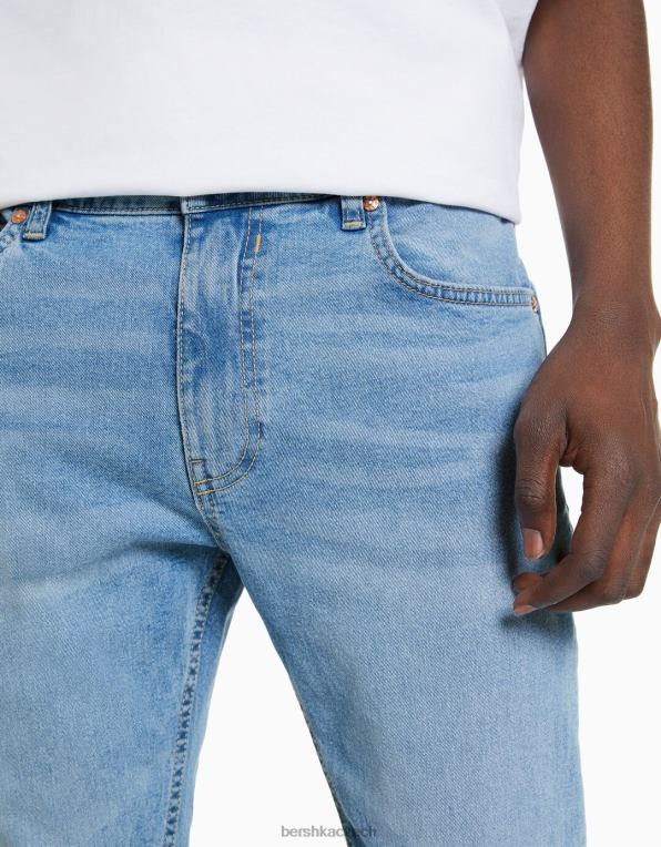 muži Bershka super úzké džíny P88443149 oblečení světle modrá