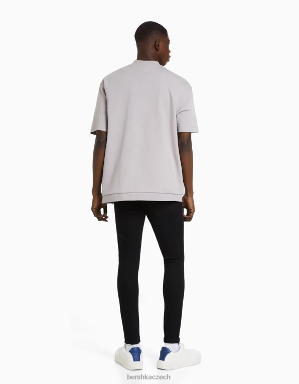 muži Bershka super úzké džíny P88443152 oblečení Černá
