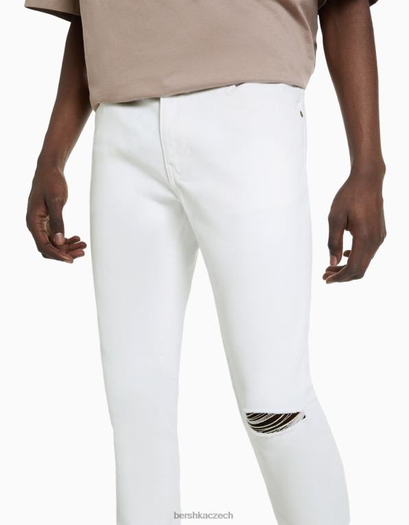 muži Bershka super úzké džíny P88443154 oblečení bílý