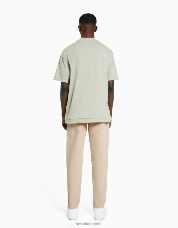 muži Bershka vintage džíny rovného střihu P88443126 oblečení béžový