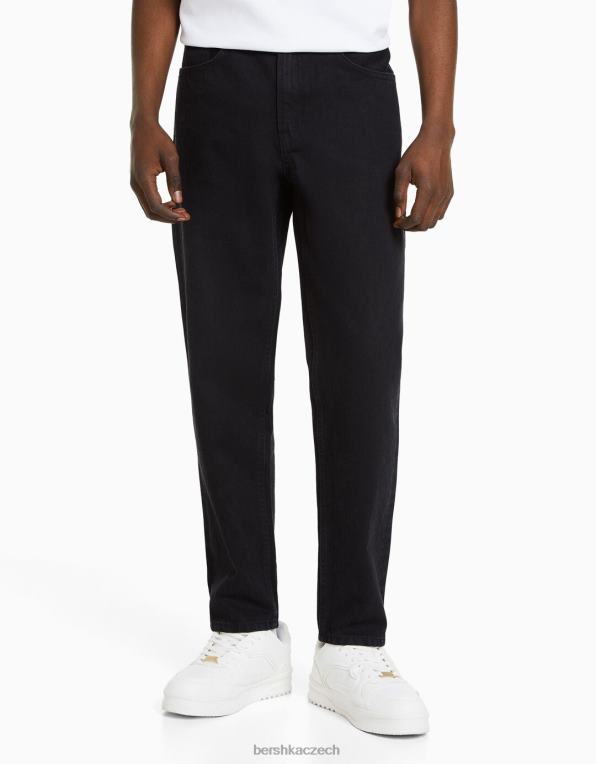 muži Bershka vintage džíny rovného střihu P88443127 oblečení Černá