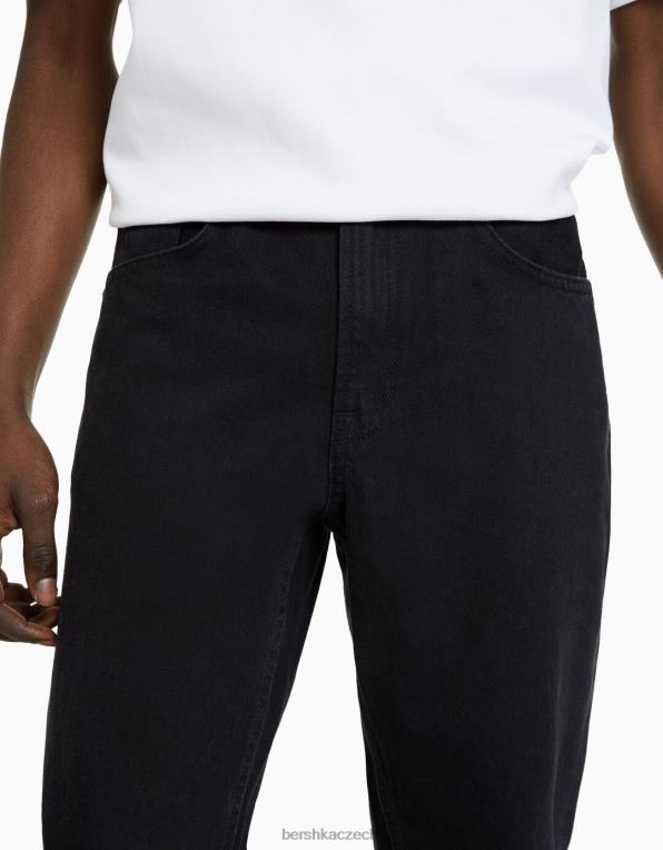 muži Bershka vintage džíny rovného střihu P88443127 oblečení Černá