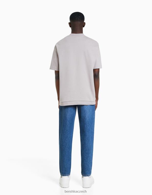 muži Bershka vintage džíny rovného střihu P88443141 oblečení modrý