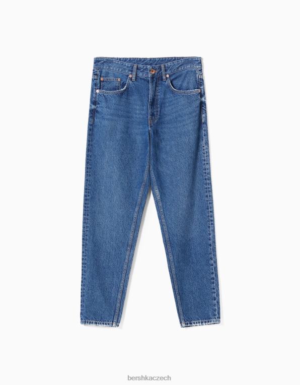 muži Bershka vintage džíny rovného střihu P88443141 oblečení modrý