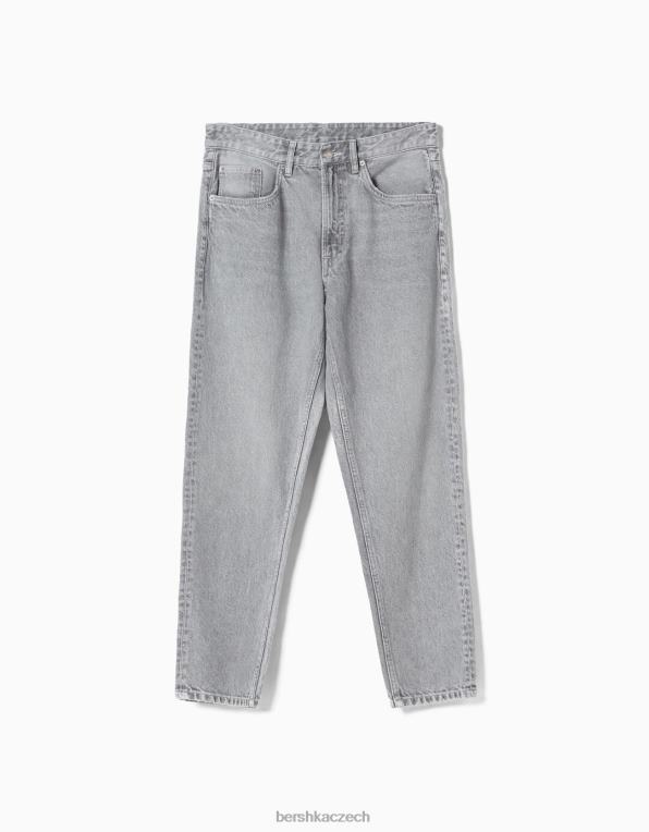 muži Bershka vintage džíny rovného střihu P88443142 oblečení Šedá