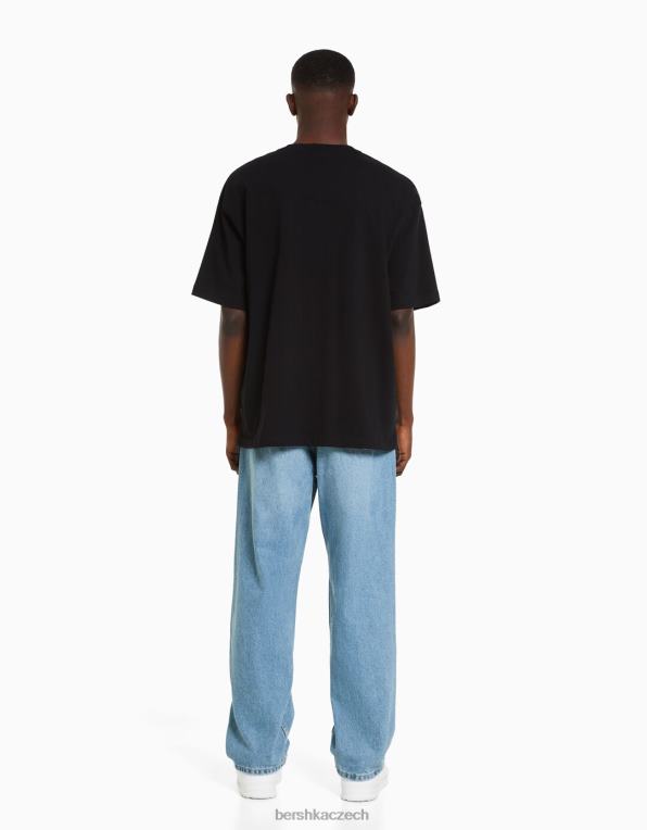 muži Bershka volné džíny P88443108 oblečení světle modrá