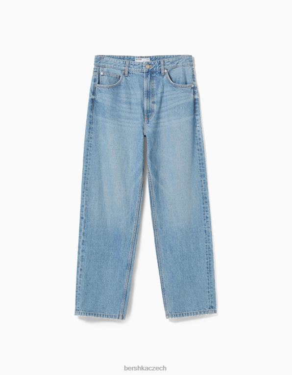 muži Bershka volné džíny P88443108 oblečení světle modrá