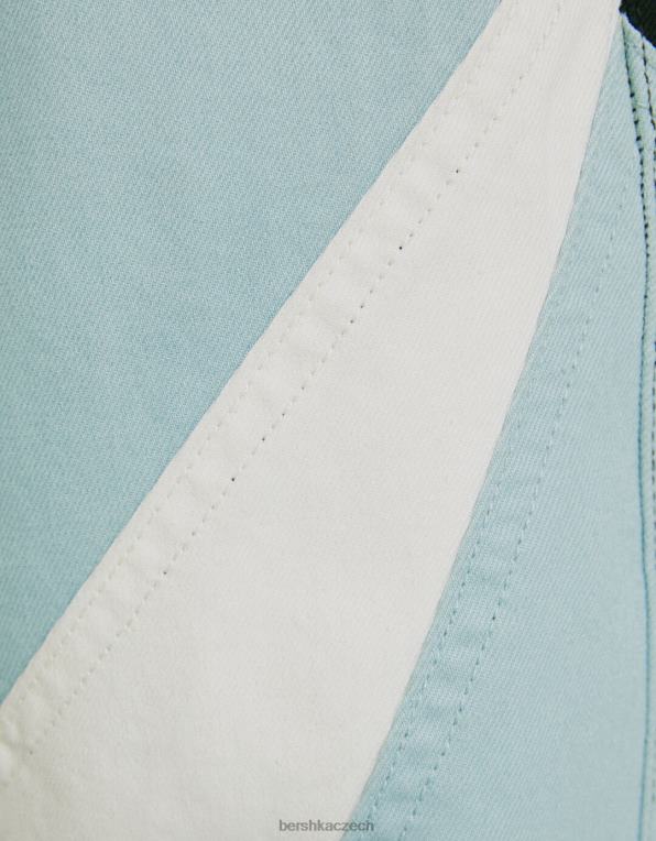 muži Bershka volné závodní džíny P88443186 oblečení modrý