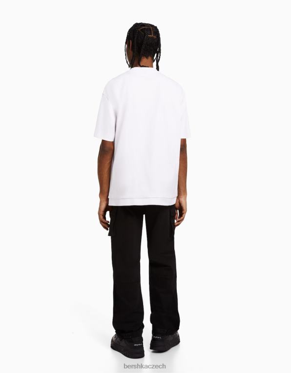 muži Bershka bavlněné nákladní joggery P88443223 oblečení Černá