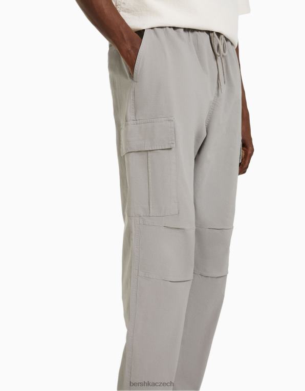 muži Bershka cargo kalhoty se zátkami P88443230 oblečení Šedá