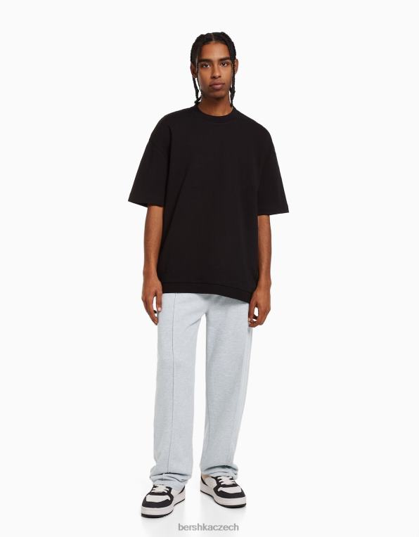 muži Bershka široké kalhoty P88443253 oblečení Šedá