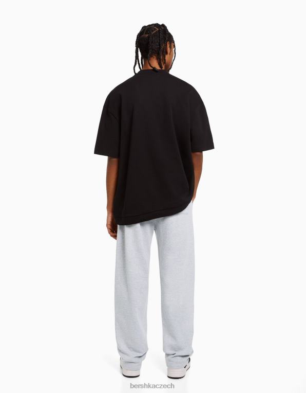 muži Bershka široké kalhoty P88443253 oblečení Šedá