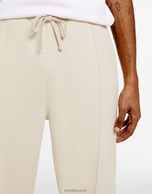 muži Bershka široké kalhoty P88443255 oblečení béžový