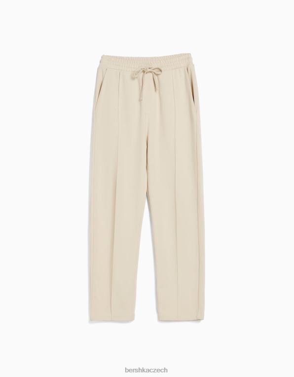 muži Bershka široké kalhoty P88443255 oblečení béžový