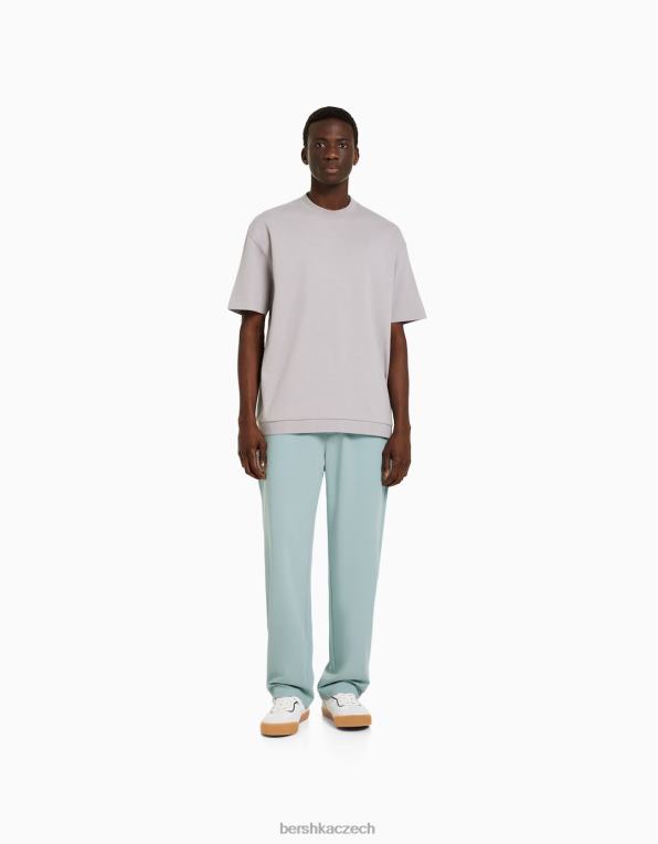 muži Bershka široké kalhoty na míru P88443272 oblečení zelená