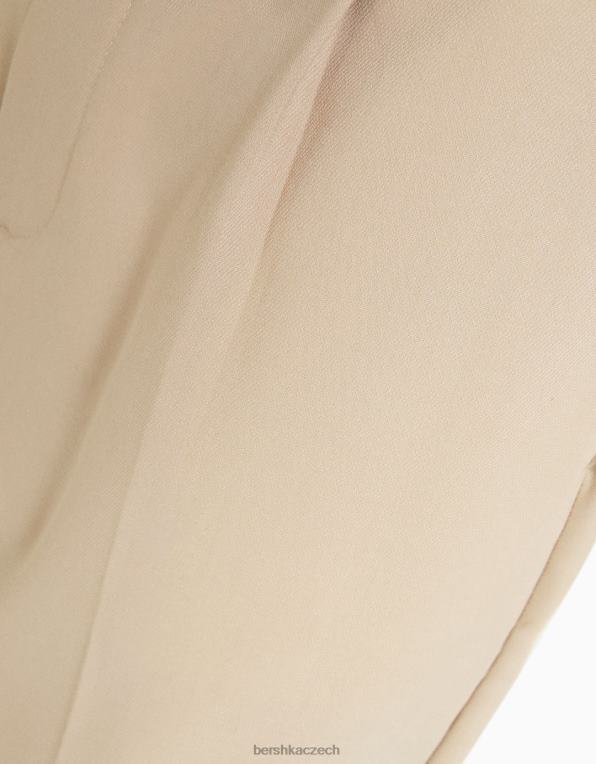 muži Bershka šité kalhoty širokého střihu v jogger stylu P88443266 oblečení písek