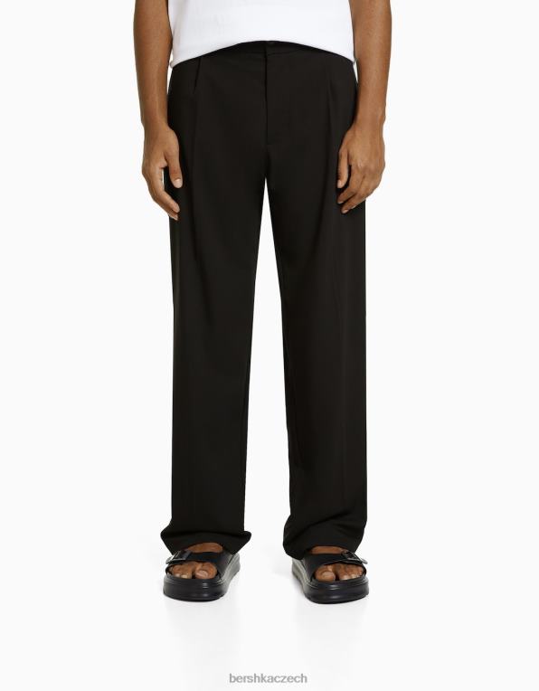 muži Bershka kalhoty na míru se šipkami P88443030 oblečení Černá