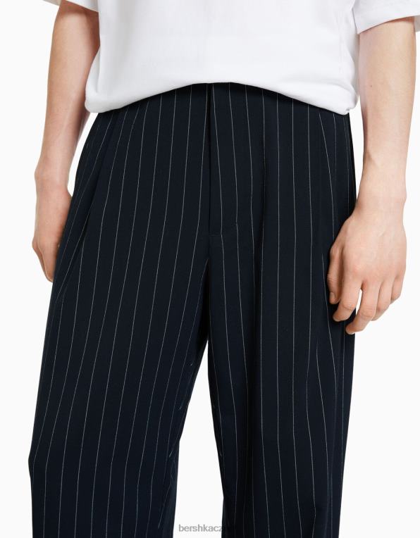 muži Bershka proužkované kalhoty na míru P88443273 oblečení námořnictvo