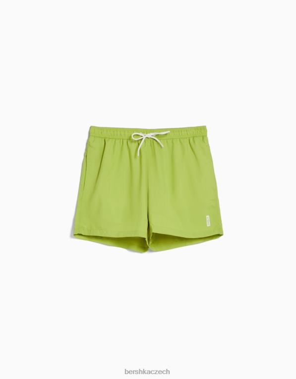 muži Bershka základní deskové šortky P88443383 oblečení zelená
