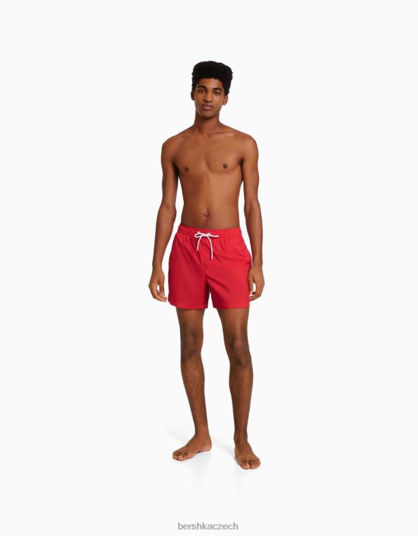 muži Bershka základní deskové šortky P88443399 oblečení Červené