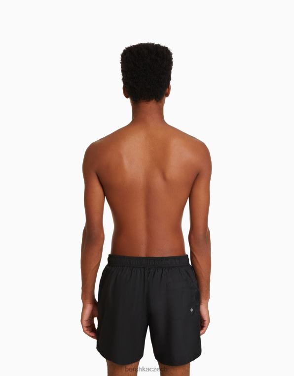muži Bershka základní deskové šortky P88443400 oblečení Černá