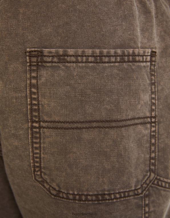 muži Bershka Jogger bermudy ze směsi bavlny a lnu P88443359 oblečení velbloud