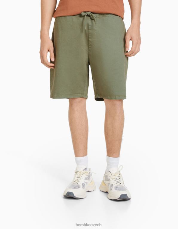 muži Bershka bermudy tepláky P88443355 oblečení khaki