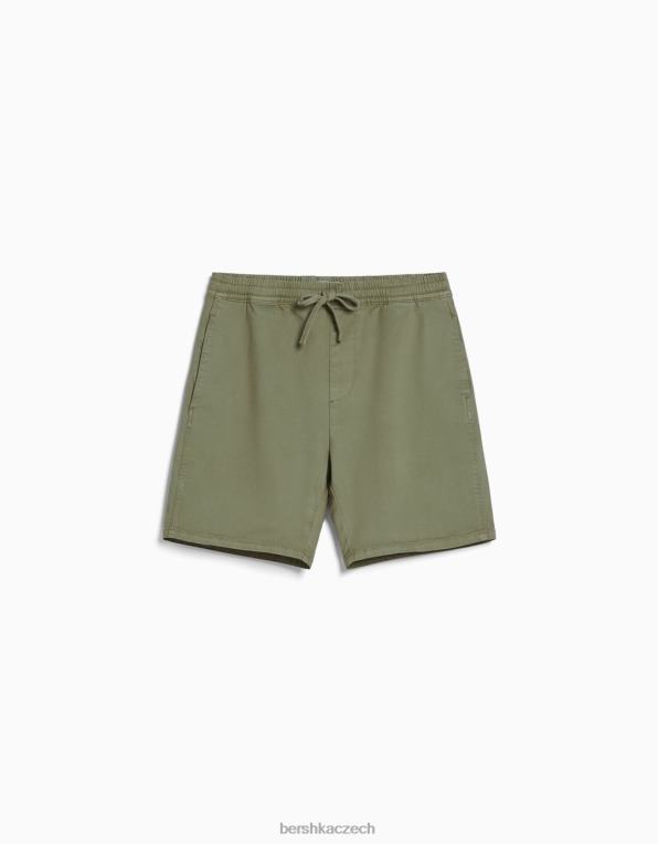 muži Bershka bermudy tepláky P88443355 oblečení khaki