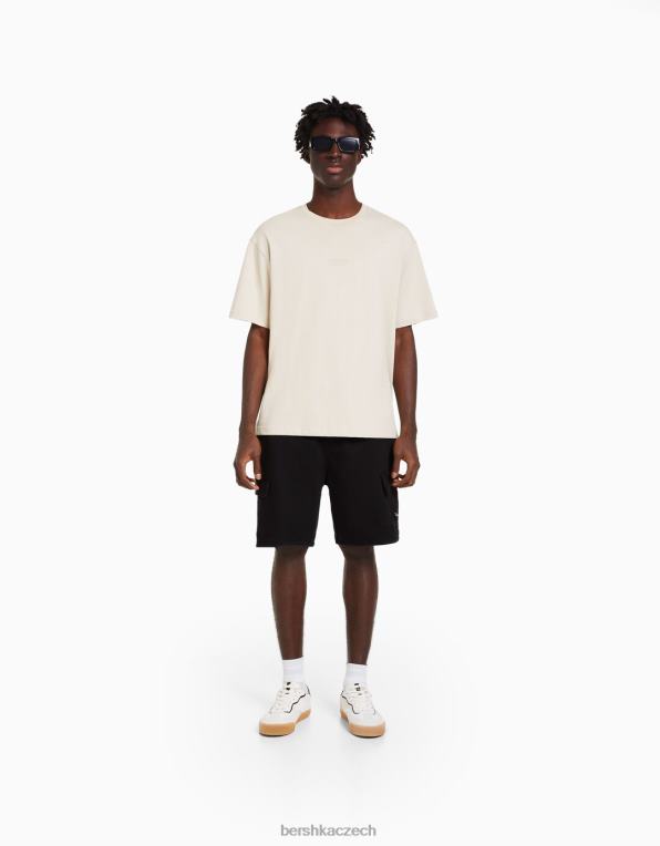 muži Bershka cargo bermudy teplákové šortky P88443322 oblečení Černá