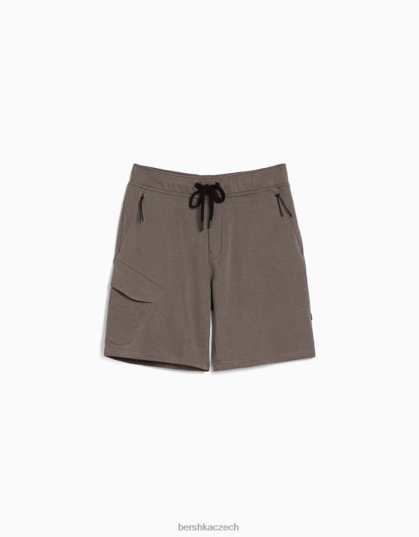 muži Bershka plyšové cargo bermudy P88443327 oblečení Šedá