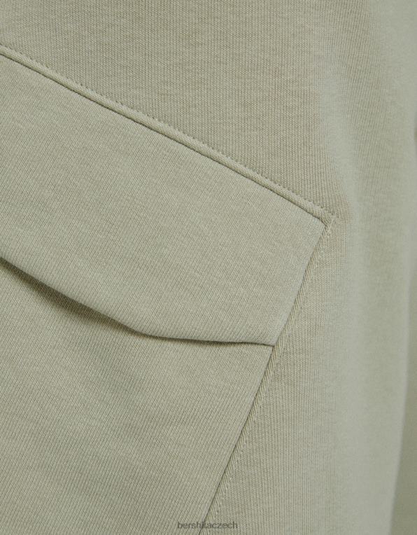 muži Bershka plyšové cargo bermudy P88443328 oblečení khaki