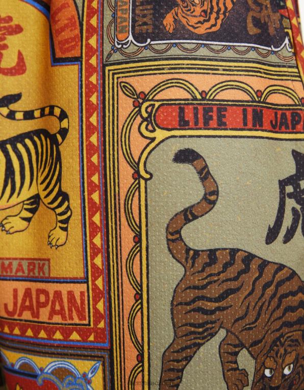 muži Bershka potištěné bermudy P88443312 oblečení hnědý