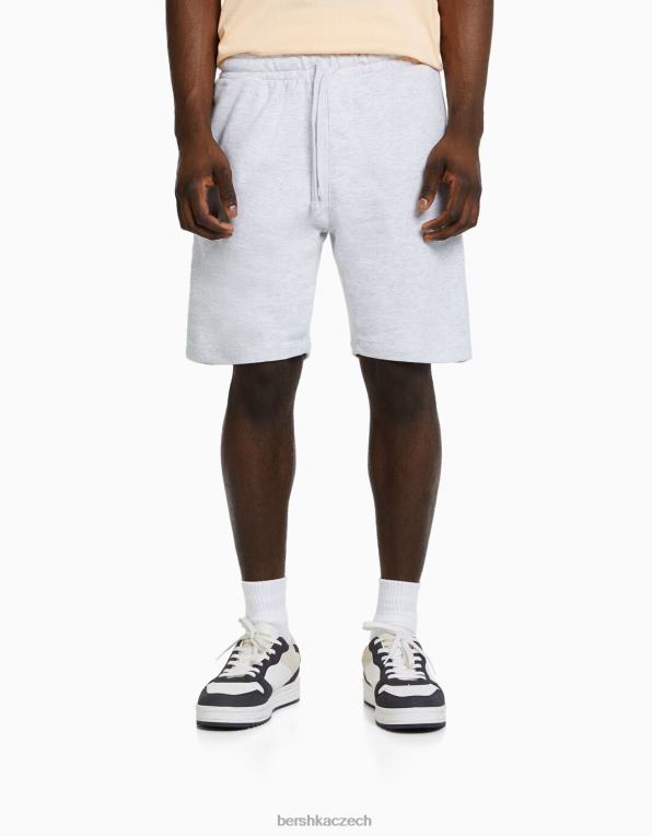 muži Bershka základní plyšové bermudy P88443320 oblečení Šedá