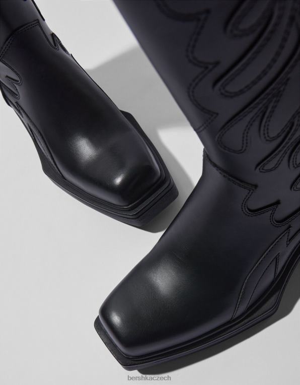 muži Bershka kovbojské boty P88443570 obuv Černá
