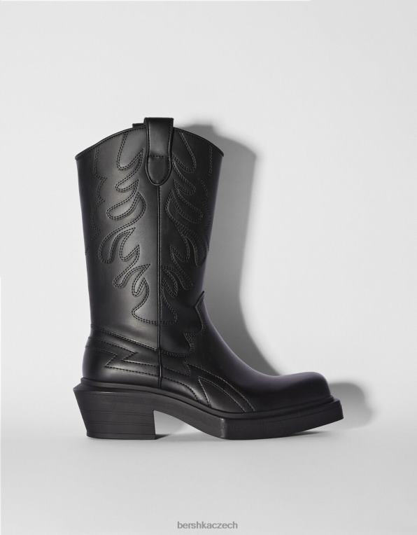 muži Bershka kovbojské boty P88443570 obuv Černá