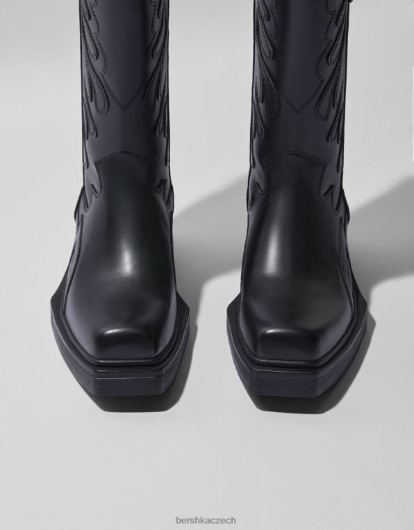 muži Bershka kovbojské boty P88443571 obuv Černá