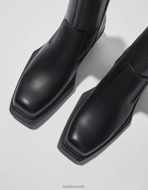 muži Bershka kovbojské kotníkové boty P88443572 obuv Černá